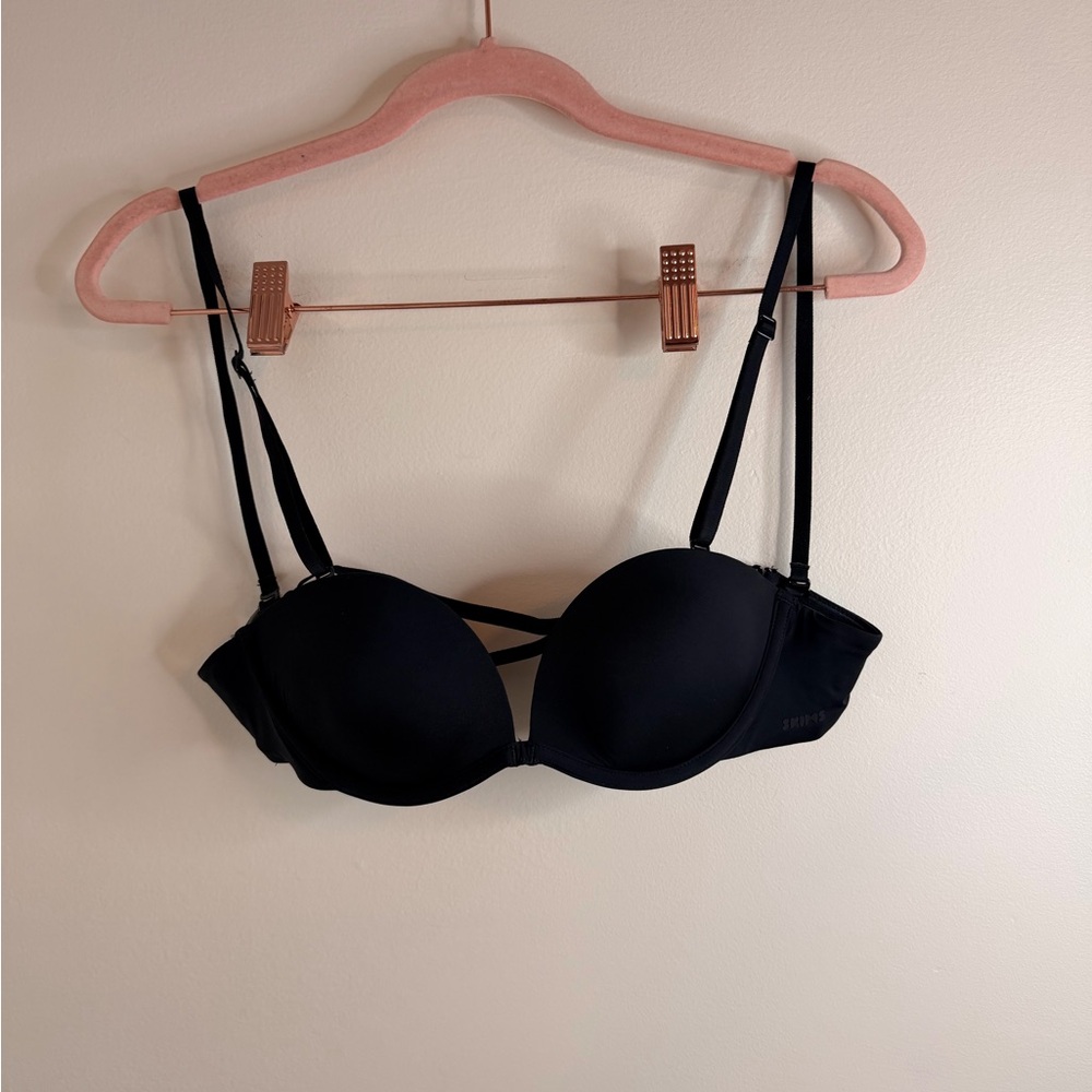 SKIMS Black Strap Or Strapless Bra with Silicone Cups